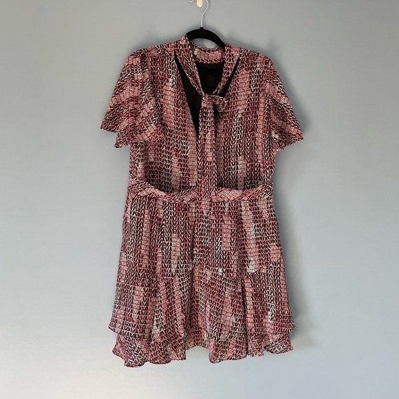 New! Reiss Natalie tie back patterned Dress nwt 18405 - Picture 5 of 14